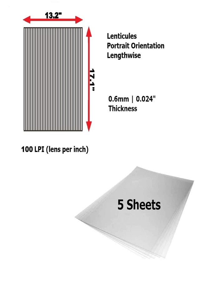 OWLHAUS Lenticular Sheet 17"x13", 100LPI (Pack of 5) - Transparent Lenticular Lens Sheet Blanks, Portrait, for Magic Tricks, 3D/Morph/Zoom/Animation/Flip-Image Printing, Optical Illusion, Invisibility Shield - Image 2